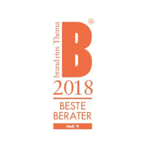 Siegel Beste Berater 2018 von Brand eins das Consileon seit 2015 für erstklassige Management- und IT-Beratung erhält