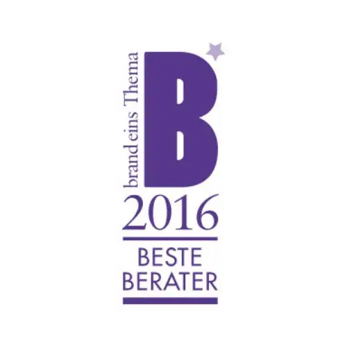 Siegel Beste Berater 2016 von Brand eins das Consileon 2016 zum zweiten Mal für ihre Arbeit in der Management- und IT-Beratung gewinnen konnte