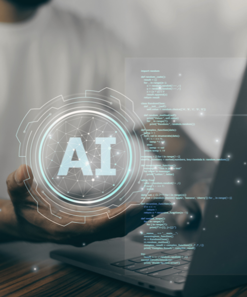 Eine abstrakte Darstellung von KI-Algorithmen und Code im Einsatz, symbolisch für intelligente Automatisierung und datengetriebene Innovation