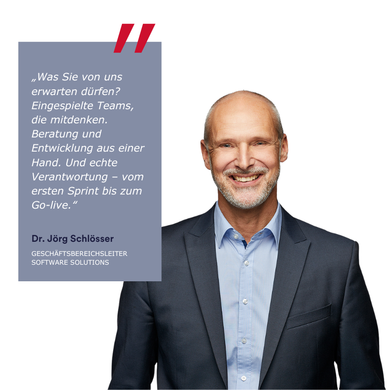 Ansprechpartner Consileon, Jörg Schlösser zu Softwareentwicklung